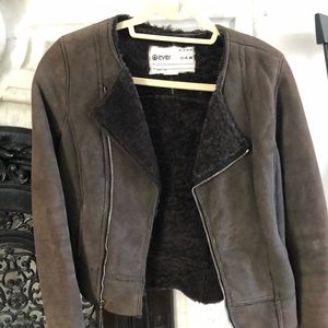 Ever Shearling biker jacket xs